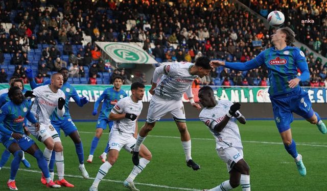 Rizespor, Konyaspor ile 1-1 berabere kaldı