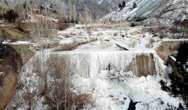 Erzincan’da dereler buz tuttu