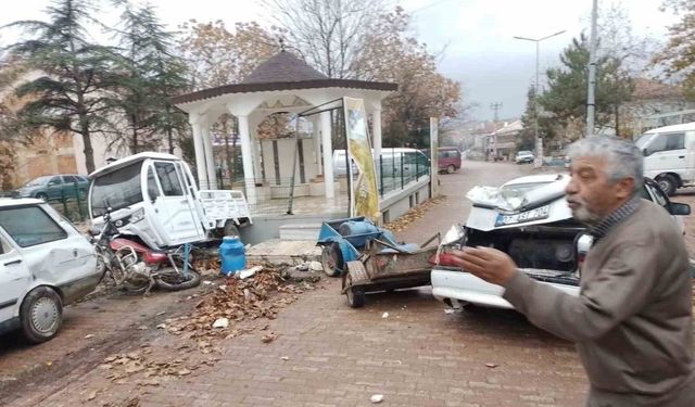 Isparta’da freni boşalan kamyon ortalığı savaş alanına çevirdi