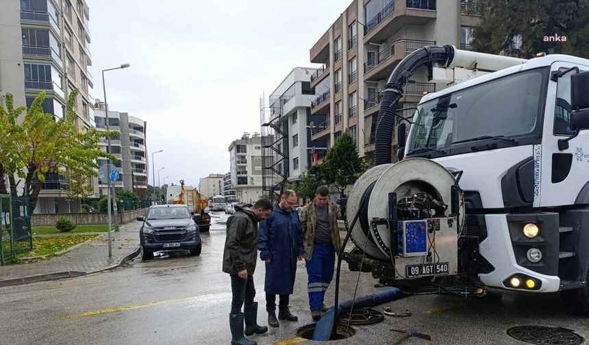 Aydın Büyükşehir Belediyesi ekipleri, yağışlı hava nedeniyle teyakkuzda