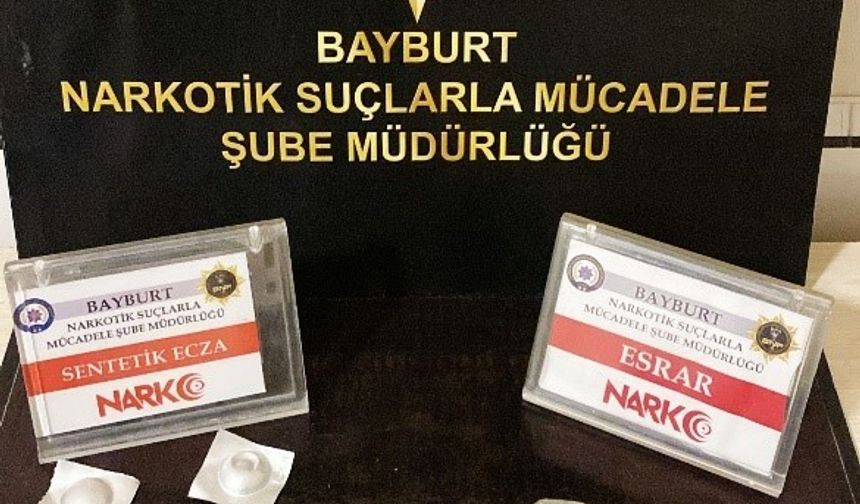 Bayburt’ta bir miktar uyuşturucu ele geçirildi